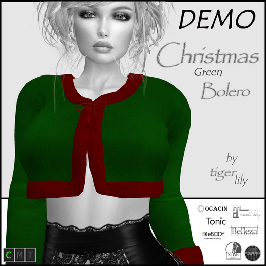 Tigerlily Designs Green & Red Christmas Bolero DEMO