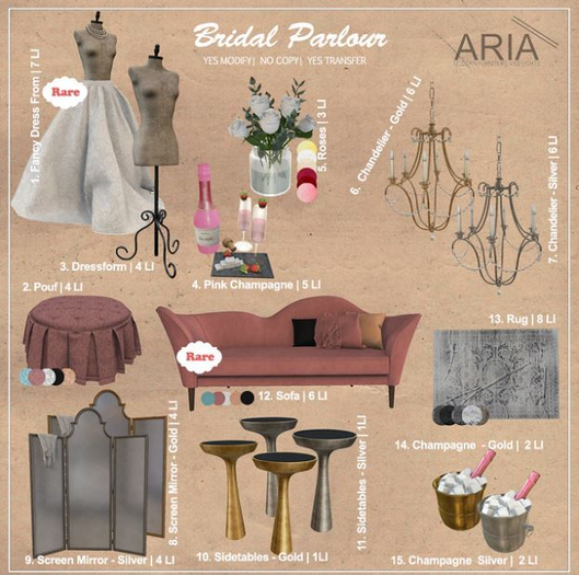 ARIA - Bridal Parlour - Pink Champagne On Ice - Gold