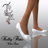 TIPTOE Kelly flats-(BOXED)White Lace