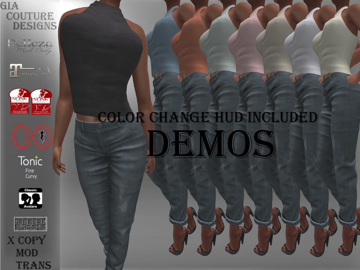 "GCD" Eiren Diagonal Bottom Tops DEMOS