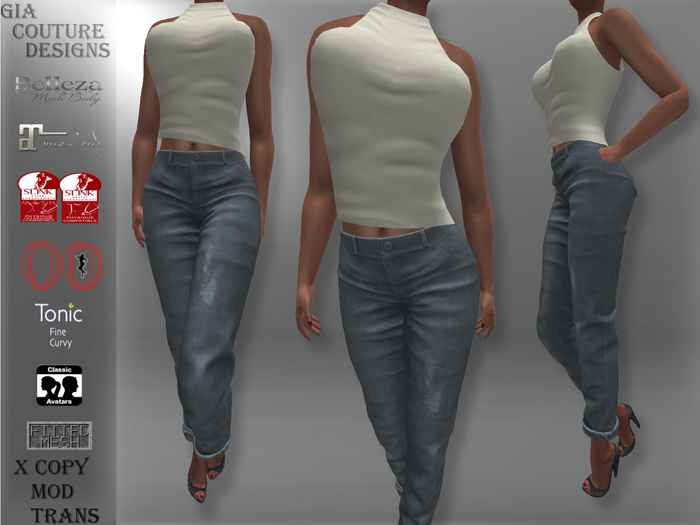 "GCD" Eiren Diagonal Bottom Tops Yellow