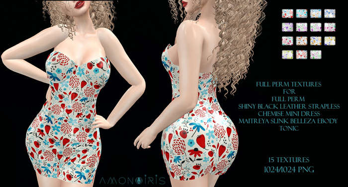 MI961314 Strapless Chemise Mini Dress Fitmesh Flower Power