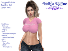 Cropped T-Shirt - Daddy's Girl - Pink