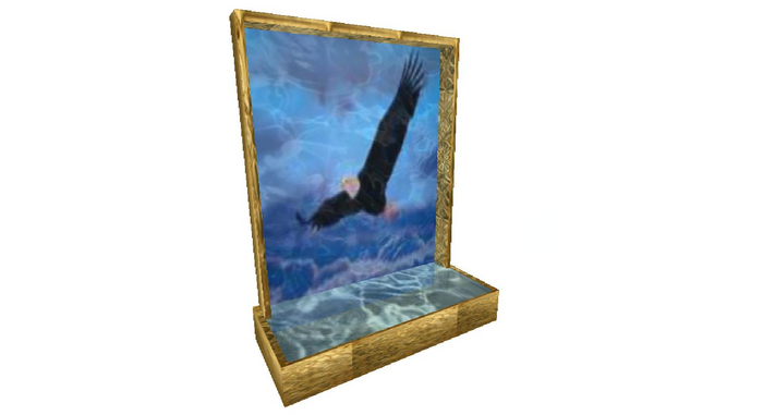 box-waterfall wall flying eagle