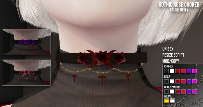 False Deity - Gothic Rose Choker