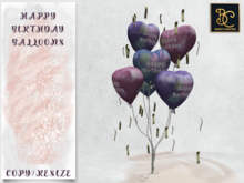 BMC3807 - HIGH QUALITY HAPPY BIRTHDAY BALLOONS WITH GOLD STREAMERS - TOUCH TO RESIZE