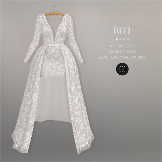 BEO - Aurora short dress with tail WHITE