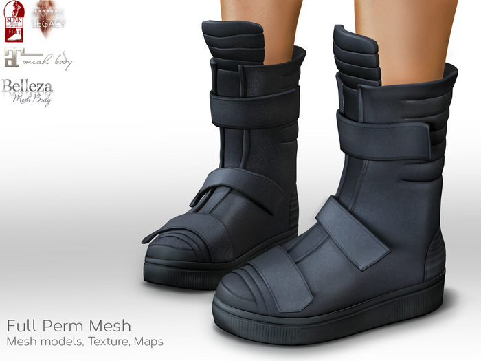 1 WEEK SALE! Full Perm Mesh Women's Boots for Belleza Flat, Maitreya Flat, Slink flat feet, Legacy+Non-rigged version