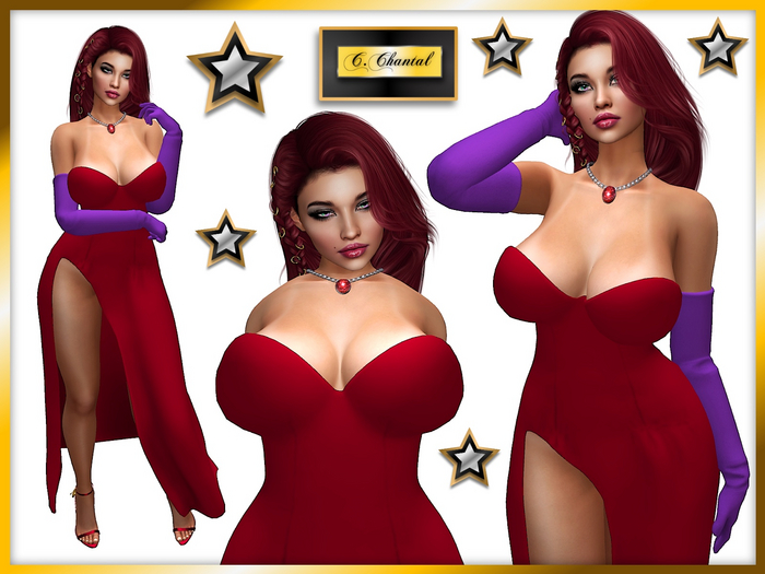 C.CHANTAL Sexy Side Slit Gown Outfit JESSICA [Maitreya]