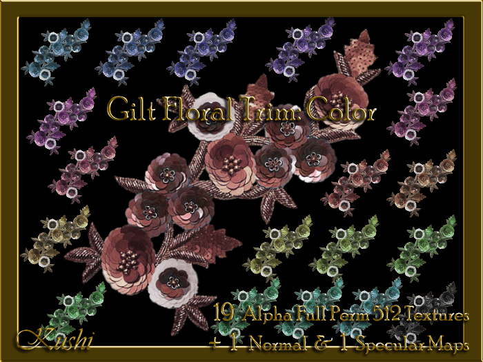 Gilt Floral Trim Color Texture Set