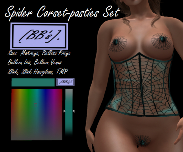 [BB's] Spider Corset-pasties Set