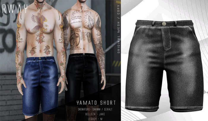 RWAY - Yamato Short Gray Jeans
