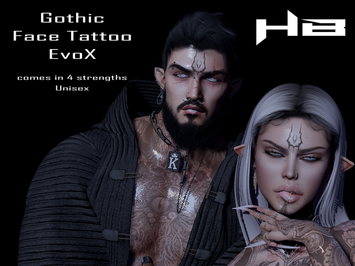 [HB] Gothic Face Tattoo EvoX Unisex