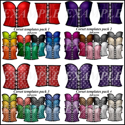 Eternal Creativity ~ corset templates pack 1-4 fat pack