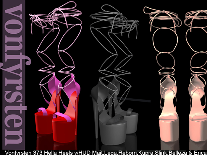 Vonfyrsten 373 Hella Heels Mesh MAITREYA BELLEZA KUPRA LEGACY SLINK REBORN ERICA  Woman Shoes Stiletto 