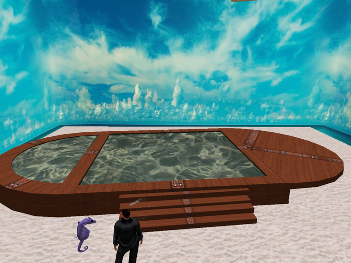 beautiul relax pool  brown polish with deck boxed