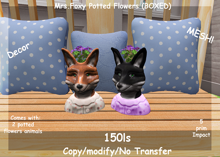 Mrs.Foxy Potted Flowers (BOXED)