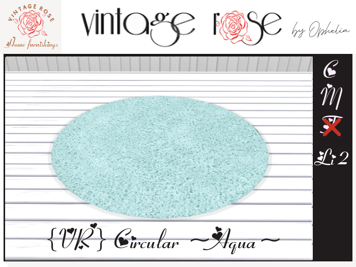 {VR} Circular rug ~Aqua~