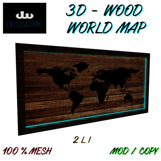 [dW] 3D-Wood World Map 