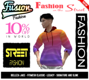 [Fusion Fashion] Sleeve Hooded T-shirt Mixed 2Tone