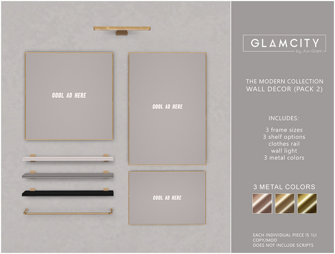 GLAMCITY // The Modern Collection - Wall Decor - Pack 2