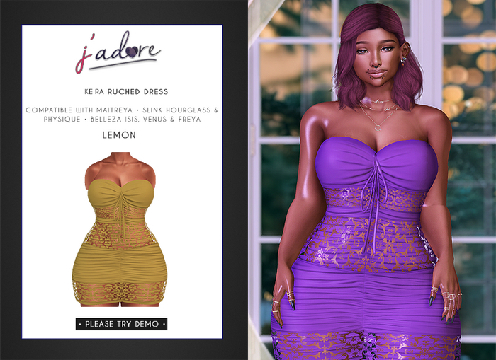 [J'Adore] Keira Ruched Dress - Lemon