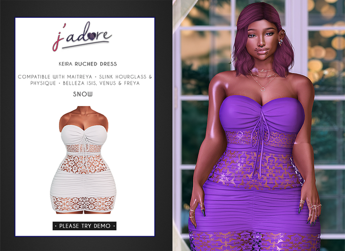 [J'Adore] Keira Ruched Dress - Snow