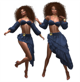 Navy Salsa Gypsy Look Outfit MAITREYA
