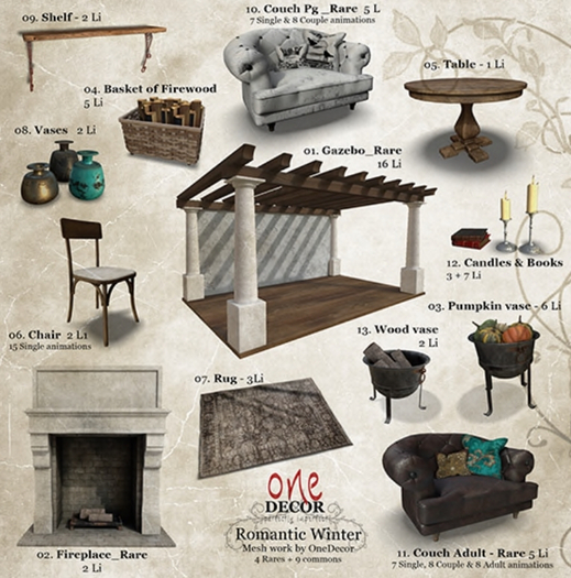 OneDecor::10_Romantic Winter::Couch PG RARE