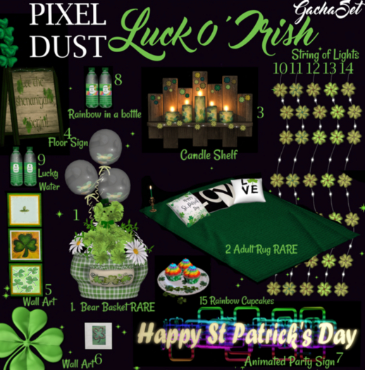 02 - MW Luck 0' Irish Love Rug Adult  Gacha RARE