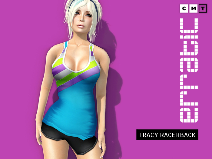 erratic / tracy - racerback / cyan