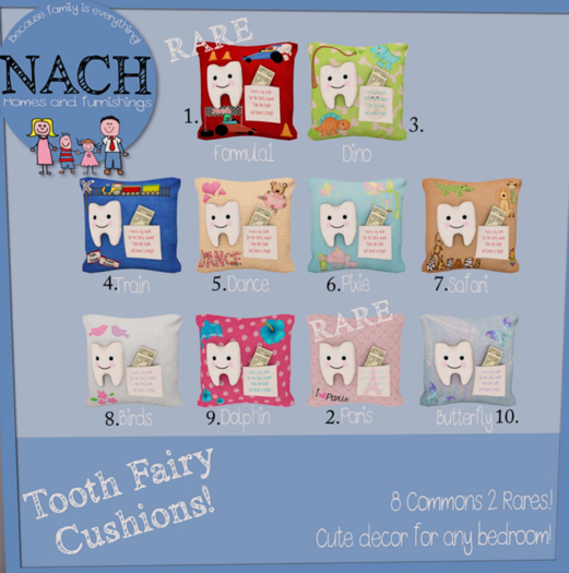 NACH Tooth Fairy Cushion Paris RARE
