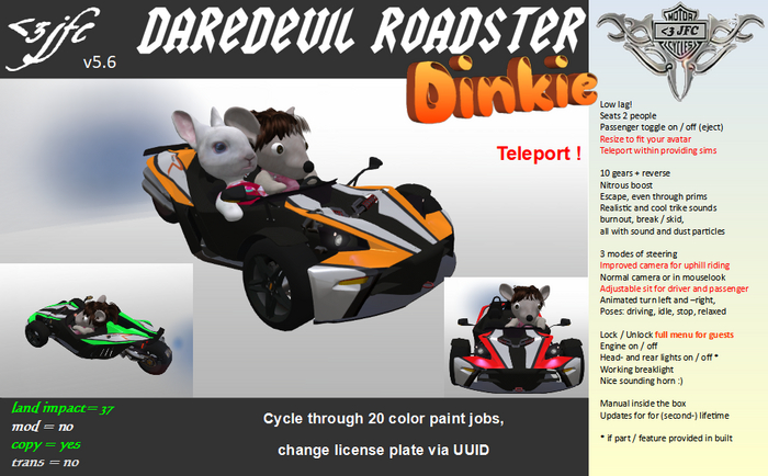 <3 JFC DAREDEVIL ROADSTER [Dinkie] - A reverse trike