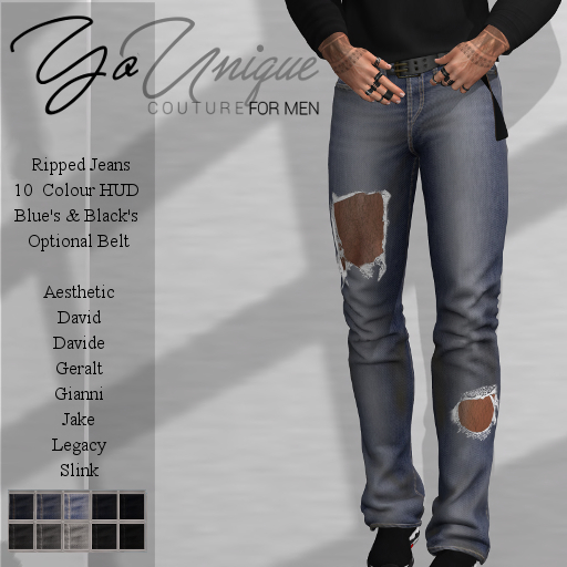 YoUnique Couture ForMen Mason Jeans Fatpack - Ripped 10 Hud Textures