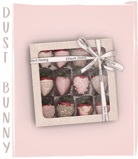 dust bunny . chocolate strawberries . boxed
