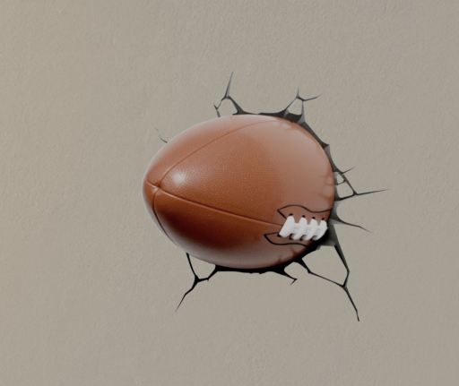 Wall- Football Cracked Boxed