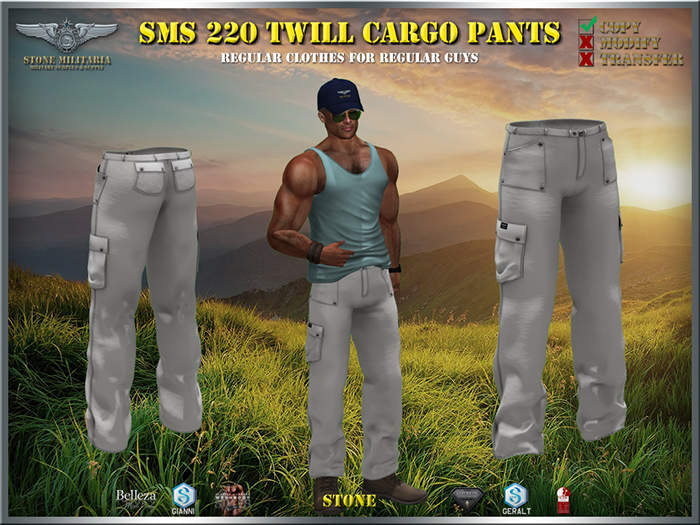 SMS 220 Twill Cargo Pants - Stone