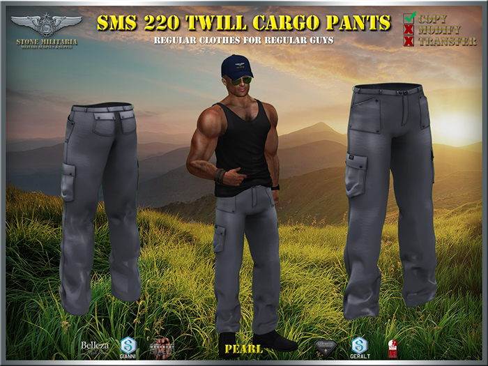 SMS 220 Twill Cargo Pants - Pearl