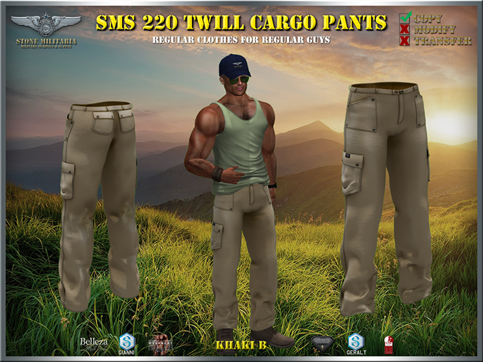 SMS 220 Twill Cargo Pants - Khaki B