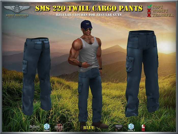 SMS 220 Twill Cargo Pants - Blue