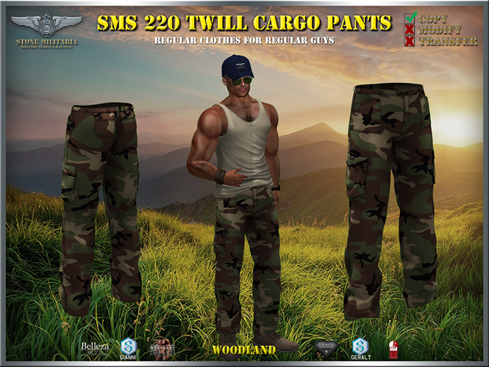 SMS 220 Twill Cargo Pants - WOODLAND