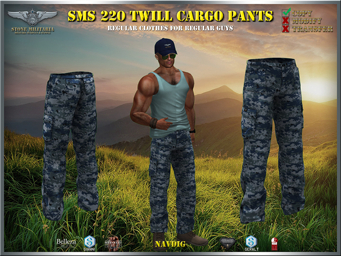 SMS 220 Twill Cargo Pants - NAVDIG