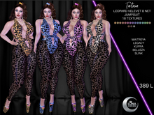 Fantasia Leopard Print & Sheer Net Jumpsuit, 18 Texture Hud , Kupra, Maitreya, Legacy, Belleza, Slink