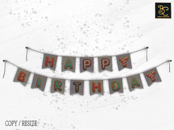 BMC827 - HAPPY BIRTHDAY BUNTING - TOUCH TO RESIZE