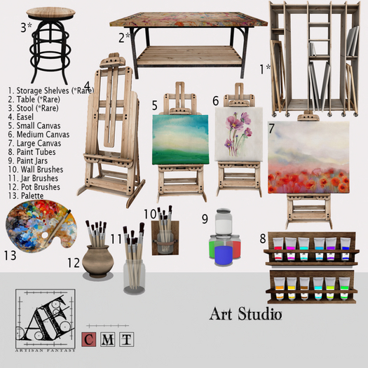*AF* Art Studio Brushes in Jar on Wall