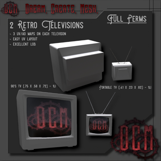 D.C.M Retro TV Full Perm Mesh