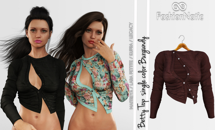 Betty Top Burgundy - Maitreya Lara, Lara Petite, Kupra Original, Legacy - FashionNatic