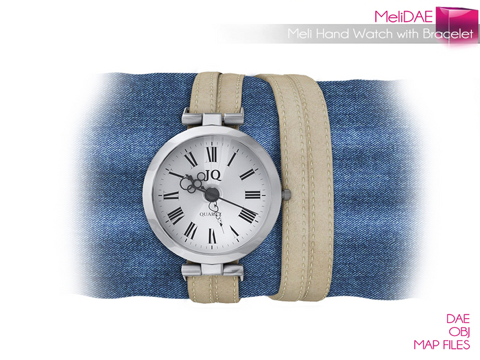 Dae, Obj, FBX, And Texture Files Hand Watch with Bracelet 