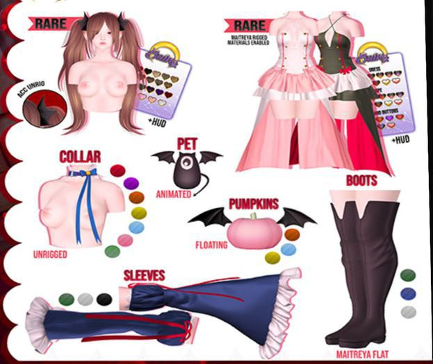 {Buing} Akuma gacha. collar Pink {box}