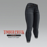 [Timber Creek] Rolled Cuff Capris-Black